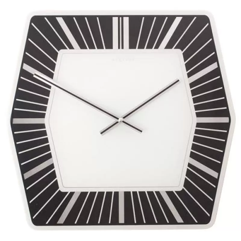 NeXtime Wanduhr 8128zw Hexagon, 43x43 cm, Weiß
