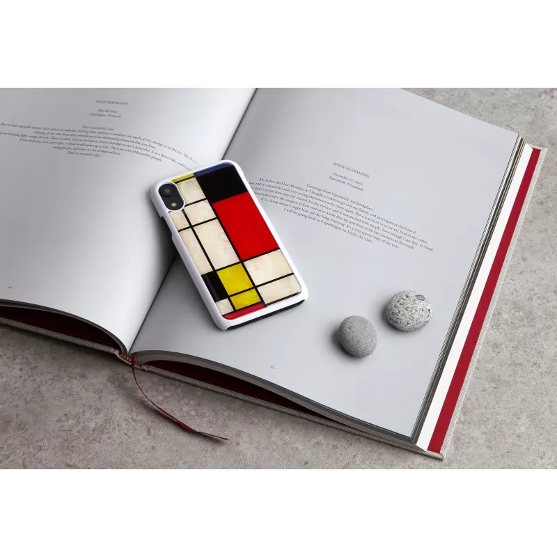 Smartphone-Hülle iKins für iPhone XR Mondrian White – schützende Hartschalen-Rückabdeckung