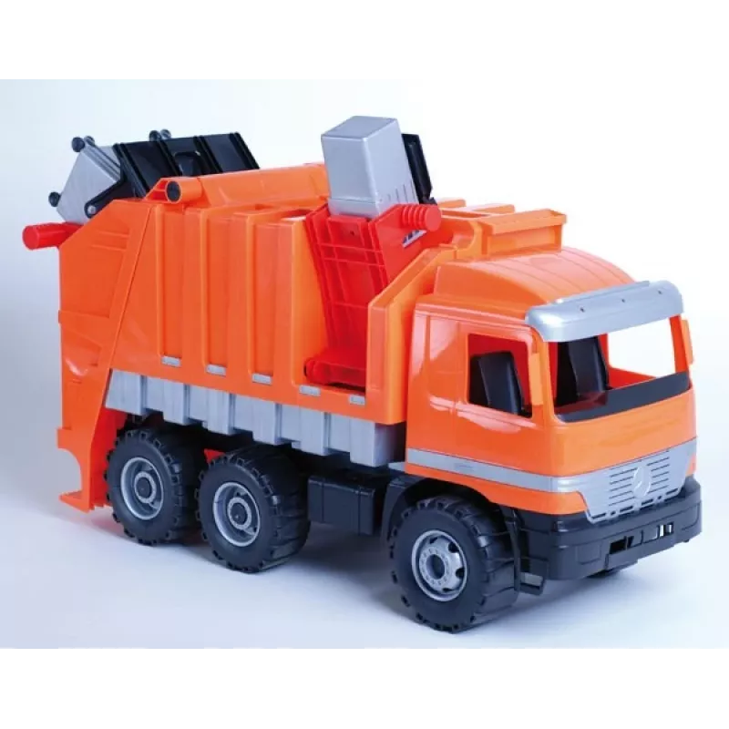Spielzeug-Müllwagen Lena Mercedes ZL-02026, 70 cm Länge, mechanisches Spielzeugfahrzeug