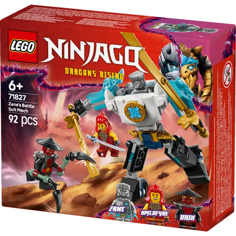 LEGO NINJAGO Set 71827 Zanes Kampfanzug-Mech, 92 Teile, 2 Minifiguren, Höhe 100 mm, Alter 6+