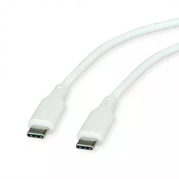 ROLINE USB 2.0 Kabel C-C ST/ST Silikon 60W 1m Weiß - Kabel - Digital/Daten (11.02.9126)