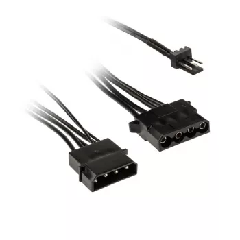 Kolink 3-Pin-Lüfterstrom-auf-2×4-Pin-Molex-Adapter, 245 mm, schwarz