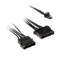 Kolink 3-Pin-Lüfterstrom-auf-2×4-Pin-Molex-Adapter, 245 mm, schwarz