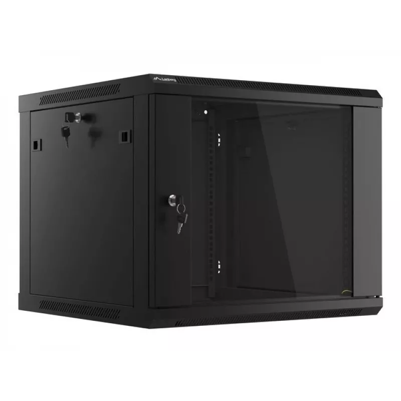Wandgehäuse LANBERG 9U 19 Zoll WF01-6609-10B, 600×600×507 mm, 60 kg, IP20, schwarz