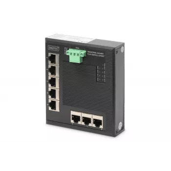 Digitus 8-Port Gigabit Ethernet Netzwerk-Switch, flach, industriell, unmanaged