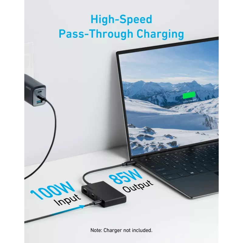 Anker 332 Wired USB 3.2 Gen 1 Type-C Schwarz 100W 4K Ultra HD