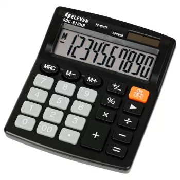 ELEVEN Taschenrechner Büro SDC-810NR 10-stelliges Display, dual powered, schwarz