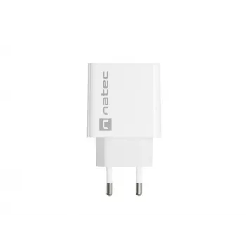 Netz-Schnellladegerät NATEC RIBERA 12V 20W USB-C PD 3.0 + USB-A Samsung AFC Weiß