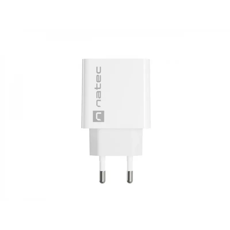Netz-Schnellladegerät NATEC RIBERA 12V 20W USB-C PD 3.0 + USB-A Samsung AFC Weiß