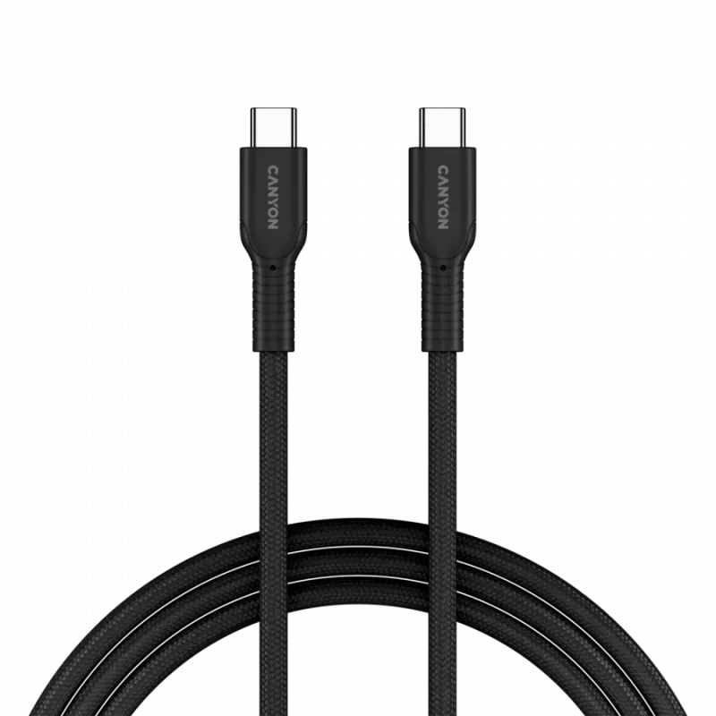 CANYON Kabel OnWire 60CL C-C 60W COLOR Geflochten 1m Schwarz