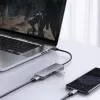 USB-Hub Aukey CB-H36 — 4-Port USB 3.2 Gen 1 Typ-A, Host USB 2.0, 5000 Mbit/s, Aluminium Silber