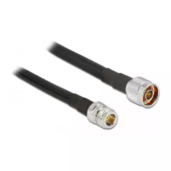 Delock Antennenverlängerungskabel N-Stecker auf N-Buchse, 10 m, Koax, Schwarz, Outdoor (13029)
