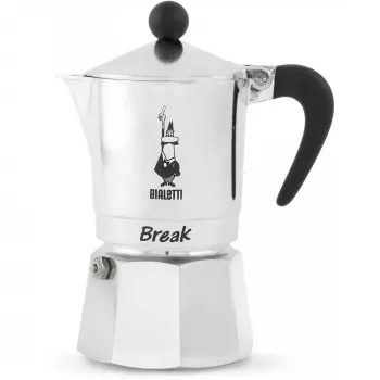 Espressokocher BIALETTI Break 1TZ Silber – Eintassen-Herdmokka, Modell 0005913/NP