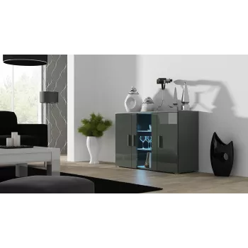 Cama Sideboard 120 cm SOHO S7 grau/grau glänzend