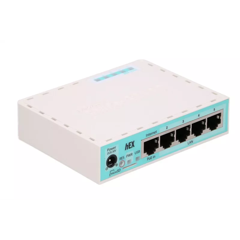 Mikrotik RB750GR3 kabelgebundener Router Gigabit Ethernet Türkis, Weiß