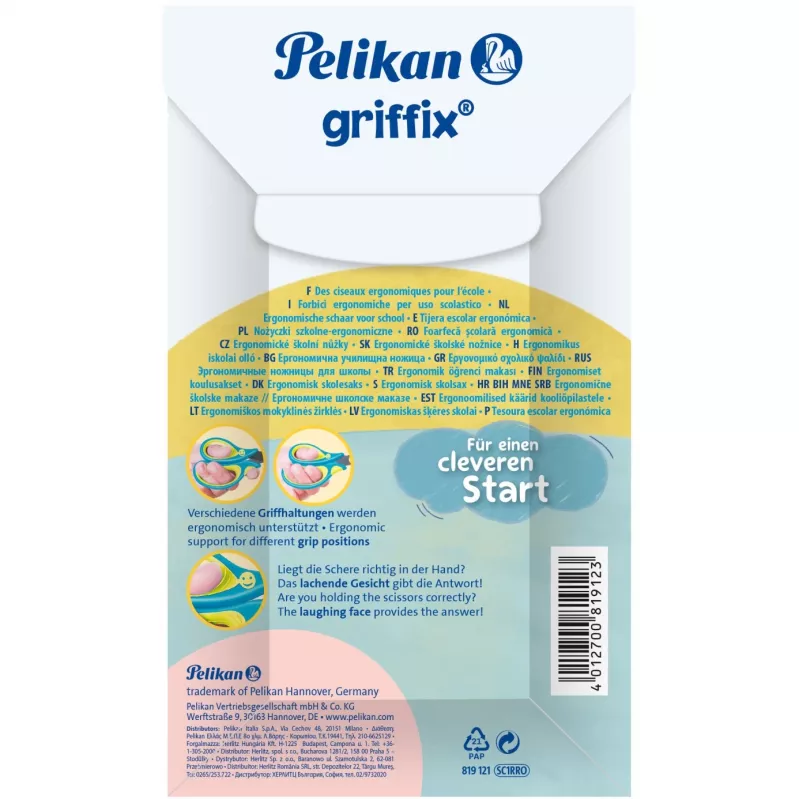 Pelikan Griffix Universal gerade geschnitten Blau - Pink (819121)
