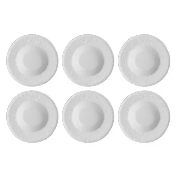 Suppenteller LA PORCELLANA BIANCA Bosco White 23 cm 6er-Set