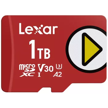 MicroSDXC-Speicherkarte Lexar 1 TB UHS‑I Class 10 U3 V30 Lesen 205 MB/s Schreiben 140 MB/s (rot)