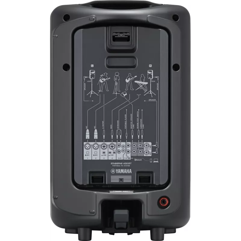 Freistehendes PA-System YAMAHA Stagepas 400BT — 400 W, 2-Wege, 10-Kanal-Mischpult, Bluetooth 4.1, schwarz