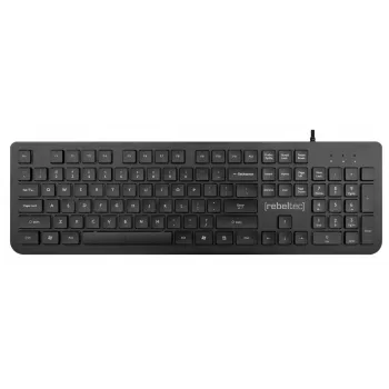 Kabelgebundene USB-Tastatur in voller Größe Rebeltec Spiro RBLKLA00041 — schwarz
