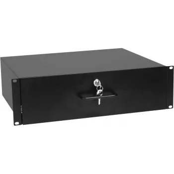 3U Rack-Einschub mit Schloss Omnitronic 30100953 — Rack-montierte Aufbewahrungsschublade für 19-Zoll-Racks