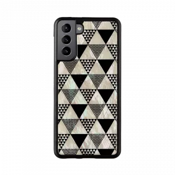 Schutzhülle iKins für Samsung Galaxy S21+ — Pyramidenmuster, schwarz