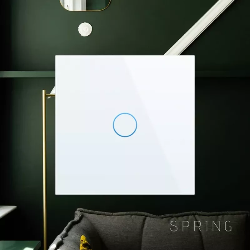 Touch-Wandschalter Spring 3-fach Glas Weiß — Modell 0