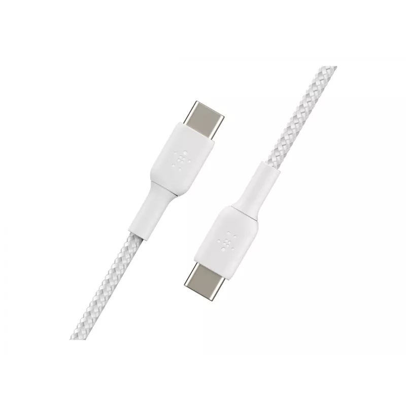 Kabel geflochten USB-C auf USB-C 1m Weiß