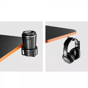 Maclean Gaming-Schreibtisch NanoRS mit Monitorablage max. 50 kg Höhe 850 mm Schwarz RS170, Gaming-Tisch, Schwarz