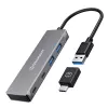 GRAUGEAR G-HUB2A2C-AC Interface Hub USB 3.2 Gen 1 (3.1 Gen 1) Type-A + Type-C 5000 Mbit/s Silber
