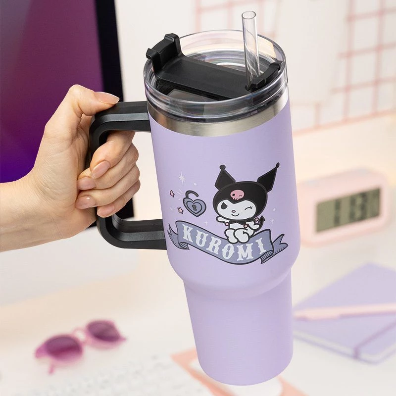 Paladone Hello Kitty Kuromi 900ml Isolierbecher mit Strohhalm