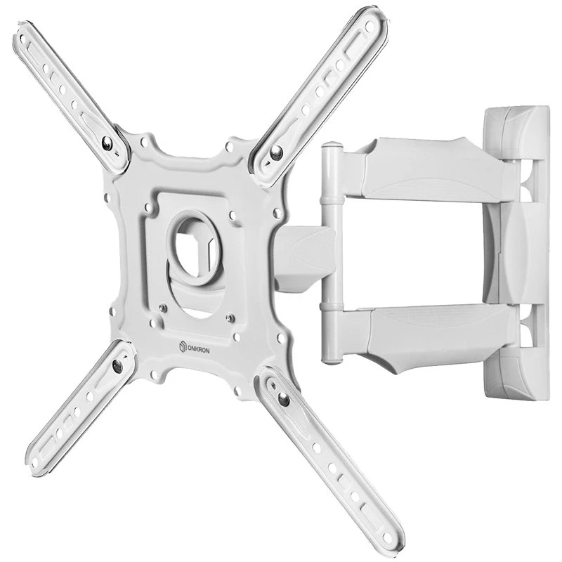 TV-Wandhalterung ONKRON M4-W für 32 Zoll – 65 Zoll (81–165 cm), neig- und schwenkbar, VESA bis 400×400, max. Belastung 35 kg, weiß