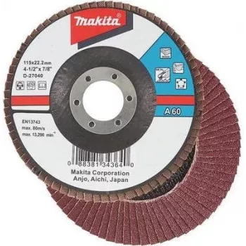 Makita - Schleifscheibe - für Holz, Metall, Kunststoff, Nichteisenmetall - 125 mm - Körnung: A80 - für Makita GA005GZ, GA008GM201, GA008GZ, XGT GA005GZ (D-27109)