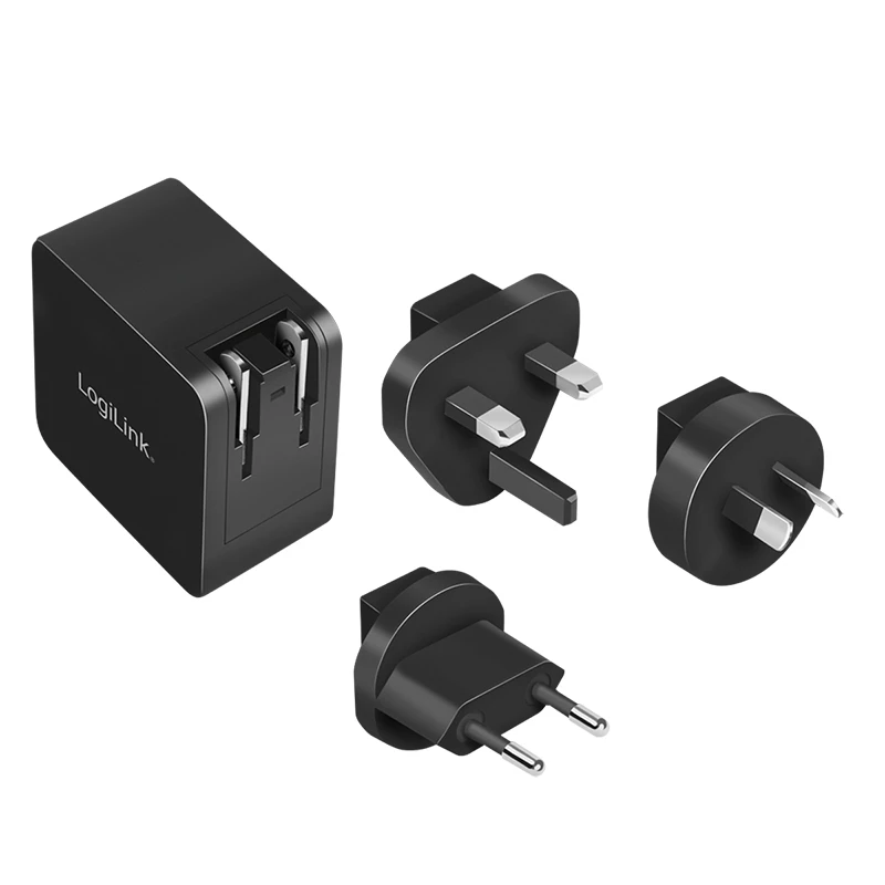 Moblies Ladegerät LogiLink PA0302 Universal Schwarz AC-Schnellladung