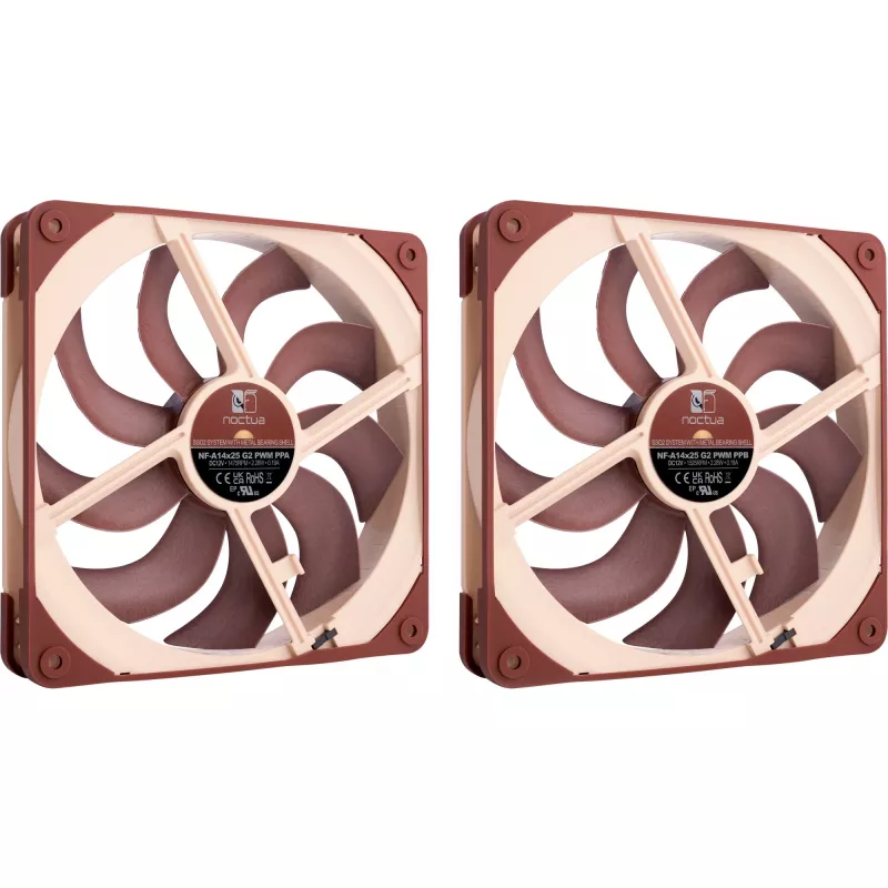 Noctua NF-A14x25 G2 PWM Sx2 PP 140mm Doppel-Lüfter-Set