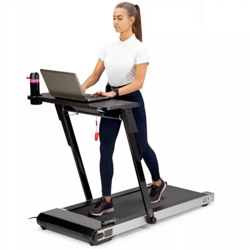 HMS LOOP12 MULTI Elektrisches Laufband mit Schreibtisch 1-12 km/h, schwarz