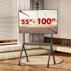 TV-Ständer MACLEAN MC-114 B tragbarer Bodenständer für 55–100 Zoll Bildschirme, max. Belastung 120 kg, VESA 200x200–900x600, Höhe 115–152 cm, schwarz, Regal