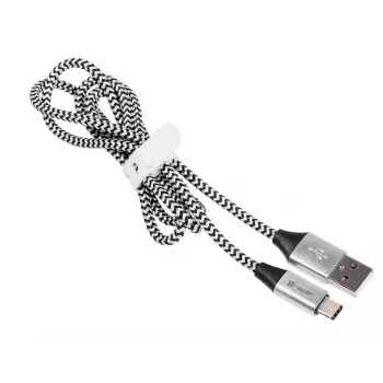 Kabel USB 2.0 Typ-C Stecker - C Stecker 1,0m schwarz-silber