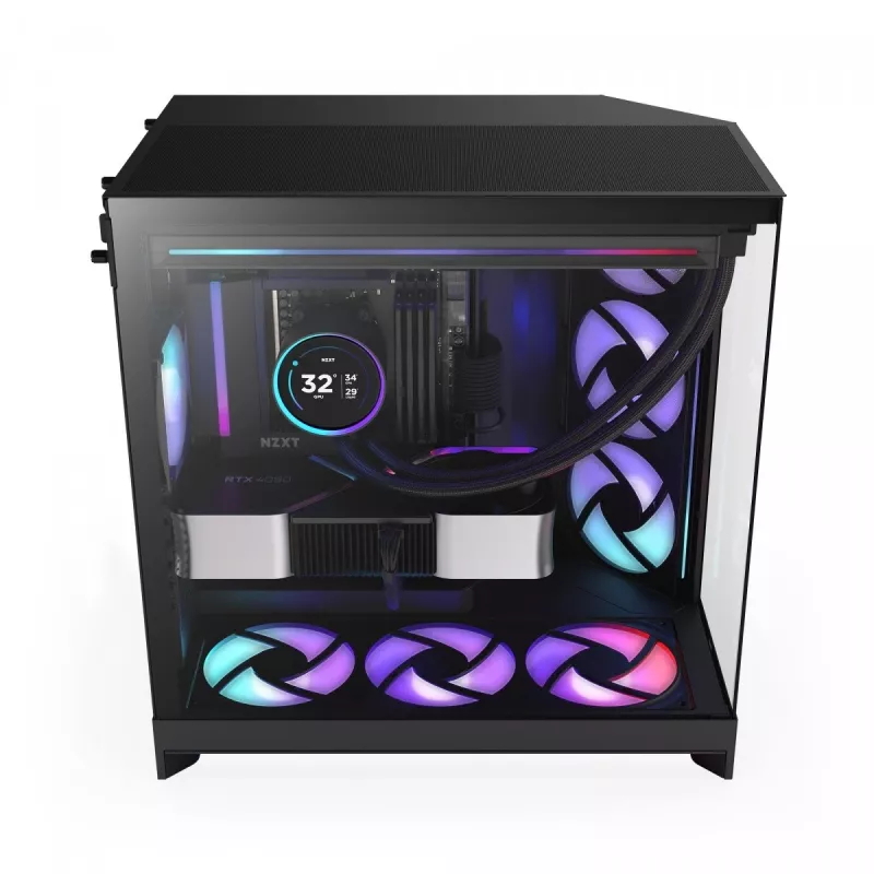 PC-Gehäuse NZXT H9 Flow RGB Midi Tower Schwarz