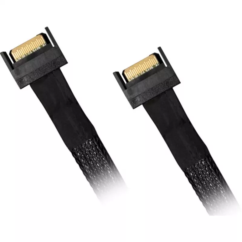 Laufwerksadapter ICY BOX MB413L-B – MCIO 8i SFF-TA-1016 auf 2× MCIO 4i SFF-TA-1016