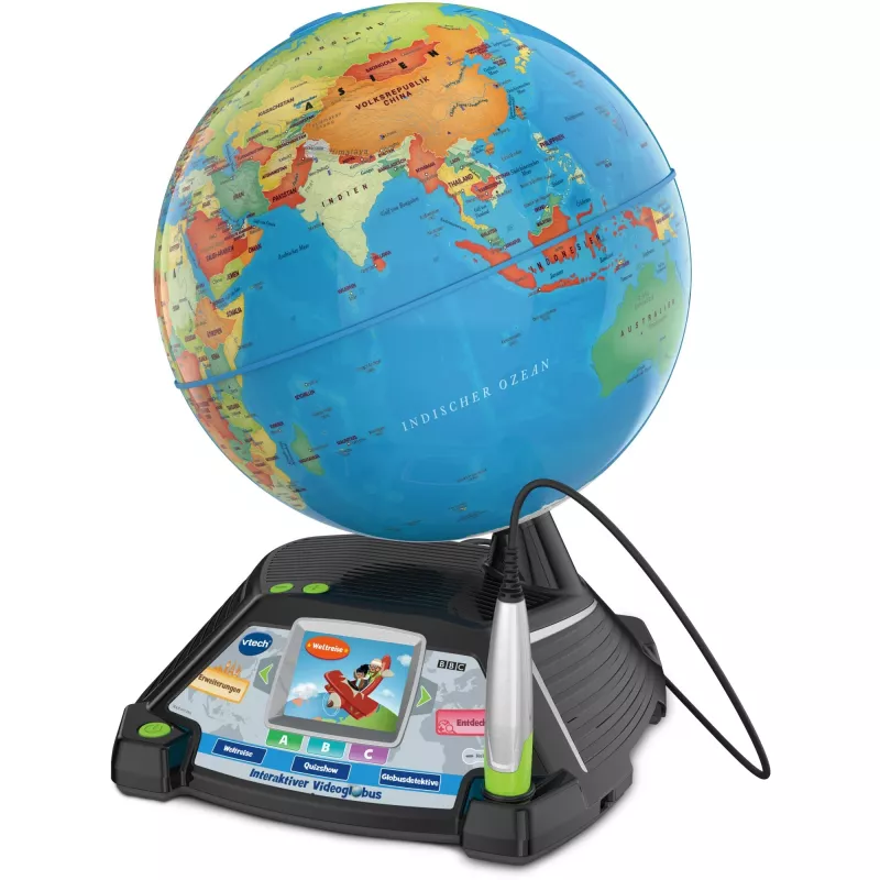 Interaktiver Video-Globus VTech 80-605404 — pädagogischer sprechender Globus mit Audio- und interaktiven Inhalten