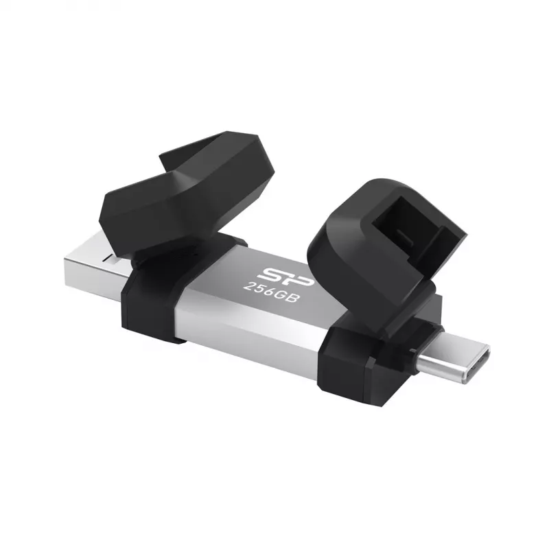 USB-Stick Silicon Power 256 GB USB Typ-A / USB Typ-C, USB 3.2 Gen 1, Aluminium‑Gummikappe