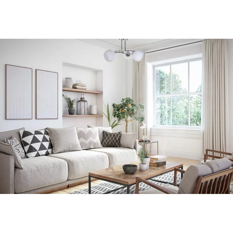 Activejet Classic Decken-Kronleuchter-Pendelleuchte IRMA Nickel dreifach 3xE27 für Wohnzimmer