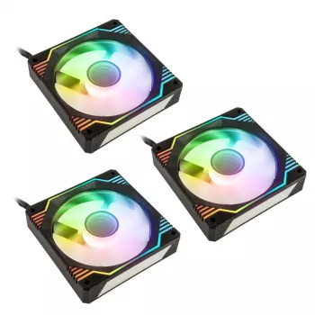 120mm Lüfterpaket Kolink Umbra X ARGB PWM — 3 Lüfter, Hochleistung, Modell UMBRA X 120MM 3PK