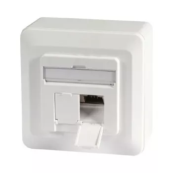 EFB-Elektronik Datendose Kat.6A 500MHz oben/unten, Aufputz, 2xRJ45, RAL9010 Hersteller: EFB Elektronik (ET-25133AV5-R)