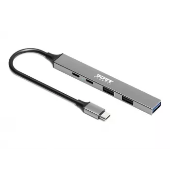 USB Hub Port Designs 900163 Type-C 5000 Mbit/s Silber