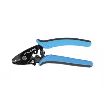 Kabelabisolierer LANBERG NT-0105 – handlicher Abisolierer, Gewicht 115 g, Farben Schwarz/Blau