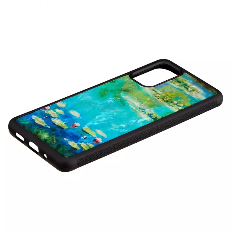 Handyhülle iKins für Samsung Galaxy S20+ — schwarzes Seerosendesign