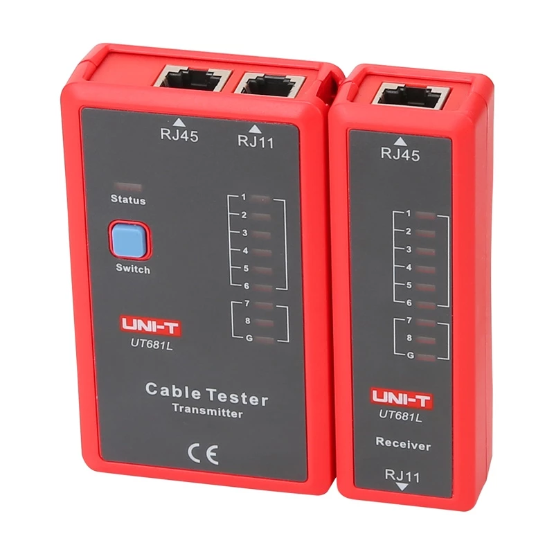 Netzwerkkabeltester Unit UT681L für RJ45- und RJ11-Stecker, Durchgangs- und Verdrahtungsprüfung