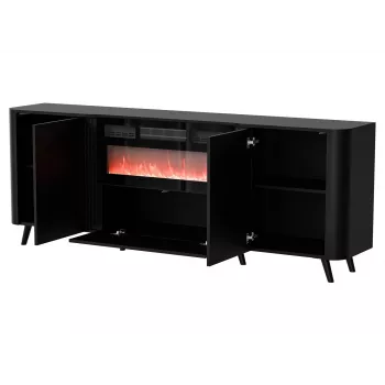Kommode Cama Meble Volare 200 x 39 x 75 cm, schwarz, Spanplatte, 16 mm Rahmen